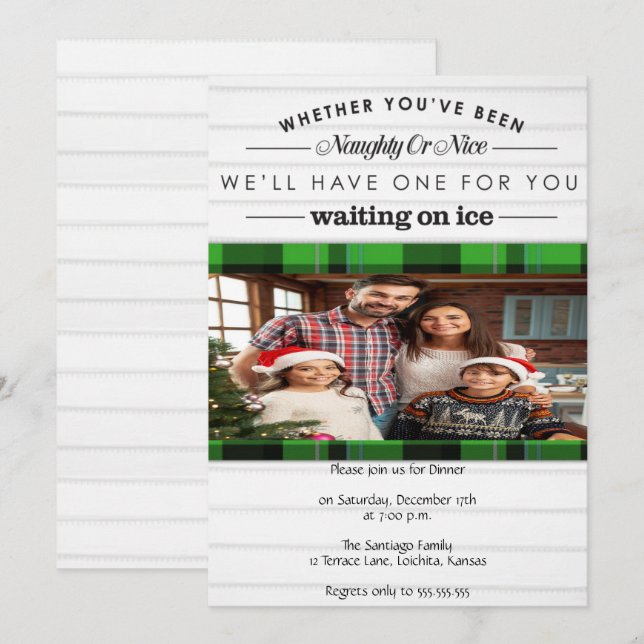 Naughn eller God jul Party Inbjudningar (Fram/baksida)