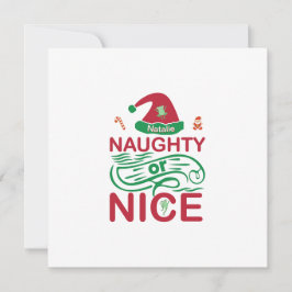 Naughn eller Snygg julgrodd med jultomtdesign Julkort