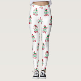 Naughn eller Snygg julgrodd med jultomtdesign Leggings