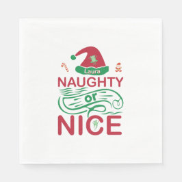 Naughn eller Snygg julgrodd med jultomtdesign Pappersservett