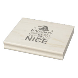 Naughn eller Snygg julgrodd med jultomtdesign Stämpel