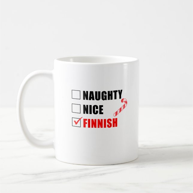 Naughn Nice Finsk juldesign Kaffe Mugg (Vänster)