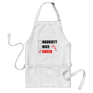 Naughn Nice Grekisk juldesign Vuxen Apron Förkläde