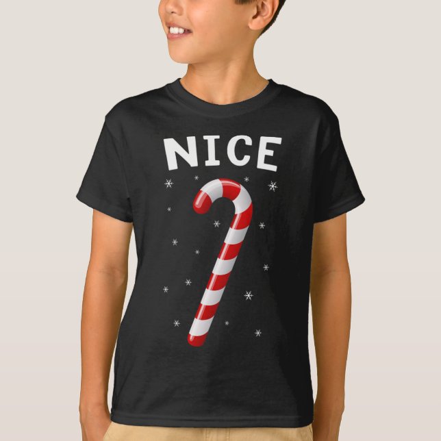 Naughn och Nicematchande Par jul 1 T Shirt (Framsida)