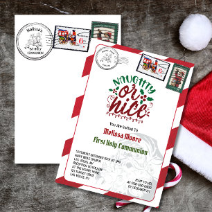 Naught eller nice Santas Brev North Pole Inbjudningar