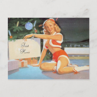 Naught jul Message Pin Up Girl Helg Vykort