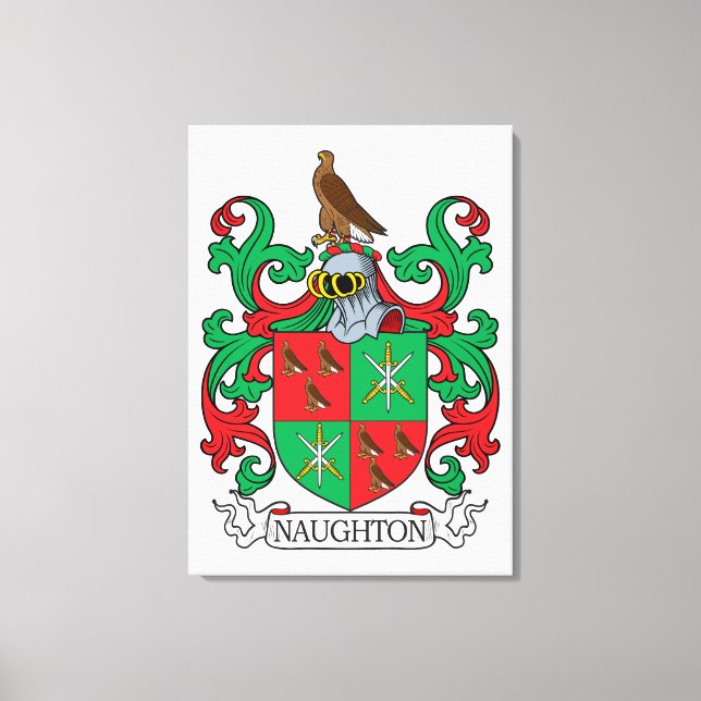 Naughton Family Crest Canvastryck (Framsida)
