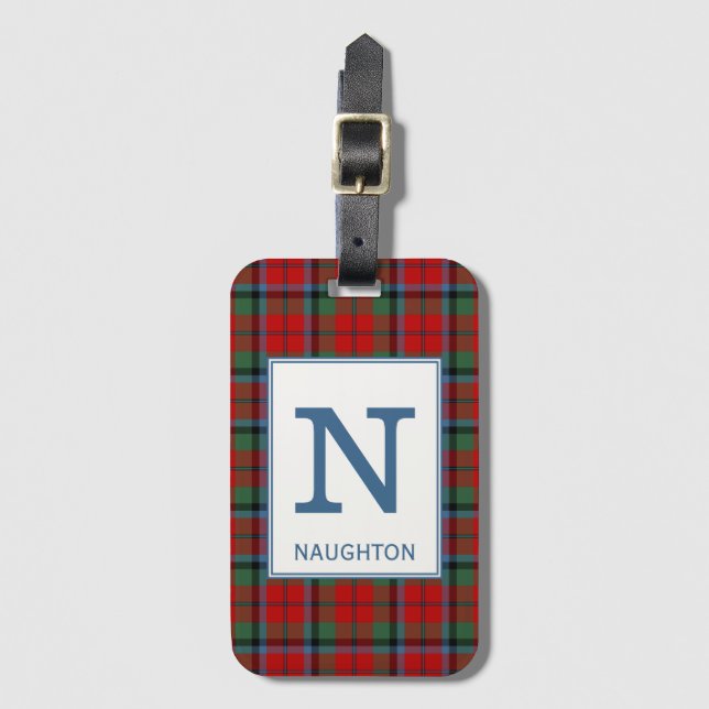 Naughton Tartan Red Play Mönster Bagagebricka (Framsida vertikal)