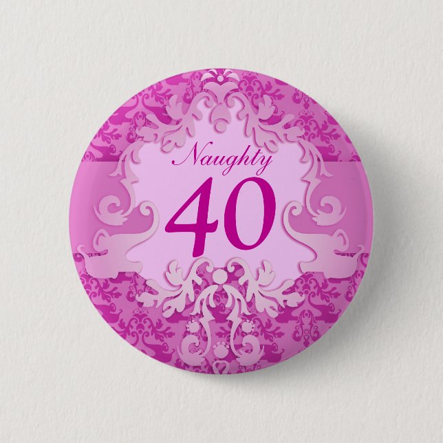 "Naughty 40" age-damm, elefantknapp/bricka Knapp (Framsida)