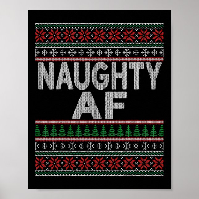 Naughty Af Ugly jul Sweater S for Par Poster (Framsidan)