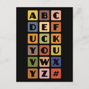 Naughty Alphabets anpassningsbar vycard Vykort
