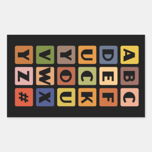 Naughty Alphabets-klistermärken Rektangulärt Klistermärke