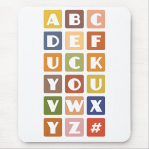 Naughty Alphabets mousepad Musmatta