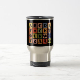 Naughty Alphabets mugg - välj stil & färg