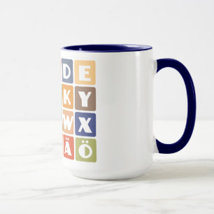 Naughty Alphabets mugg - välj stil & färg