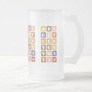 Naughty Alphabets mugg - välj stil & färg