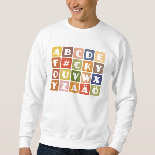 Naughty Alphabets shirt - välj stil & färg Långärmad Tröja (Framsida)