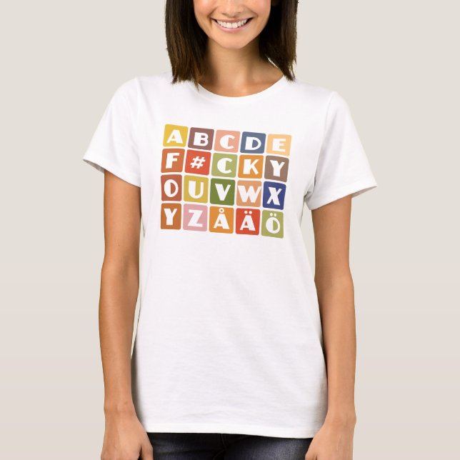 Naughty Alphabets shirt - välj stil & färg Tee (Framsida)
