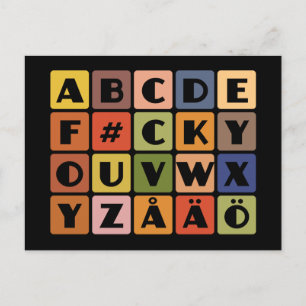 Naughty Alphabets vycard Vykort