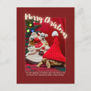 Naughty and Cute Jultortoise with Santa Vykort