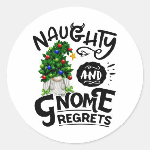 Naughty and Gnome beklagar jultomten Runt Klistermärke
