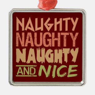 Naughty AND Nice anpassningsbar ornamet Julgransprydnad Metall