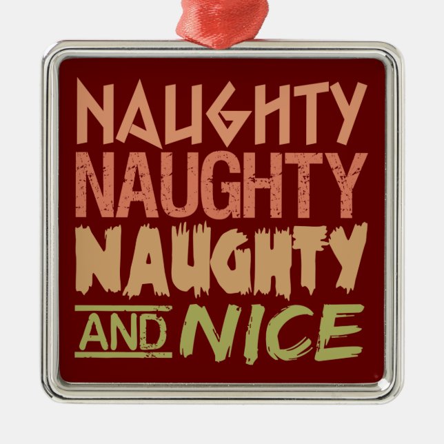 Naughty AND Nice anpassningsbar ornamet Julgransprydnad Metall (Framsidan)