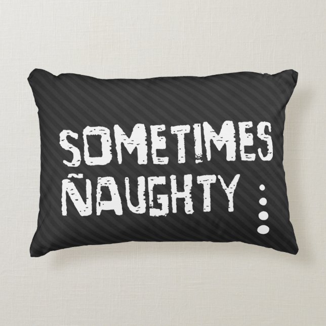Naughty and Nice jul Typography Reversible Prydnadskudde (Framsidan)
