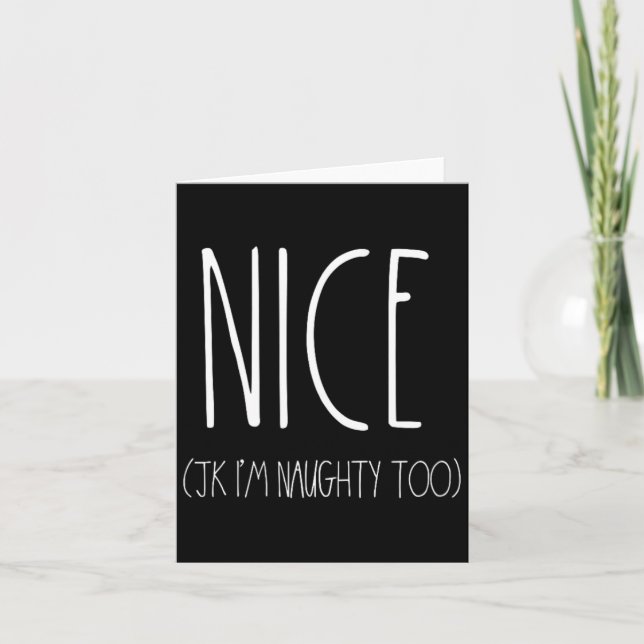 Naughty and Nice Par Shirts for jul Jk N Kort (Framsida)