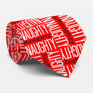 Naughty and Nice Red White Novelty Slips