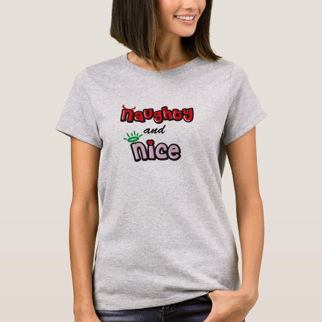 Naughty and Nice T-Shirt (Framsida)
