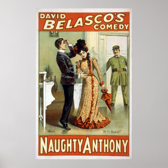 "Naughty Anthony" Vintage Theater Poster (Framsidan)