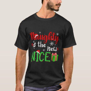 Naughty är den nya fina jultomten. t shirt