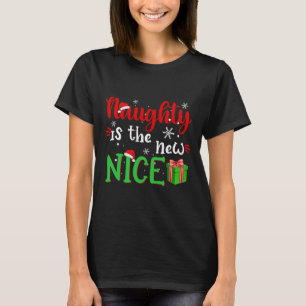 Naughty är den nya fina jultomten. t shirt