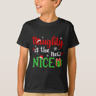 Naughty är den nya fina jultomten. t shirt