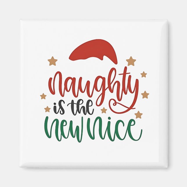 Naughty är New Nice-jultomten Magnet (Framsidan)