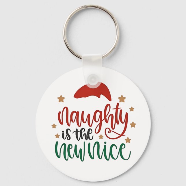 Naughty är New Nice-jultomten Nyckelring (Framsida)
