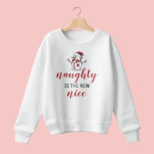 Naughty är New Nice Snögubbe   Jul T Shirt