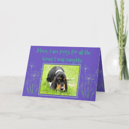 Naughty Basset Hound on Funny Mors dag Card Kort
