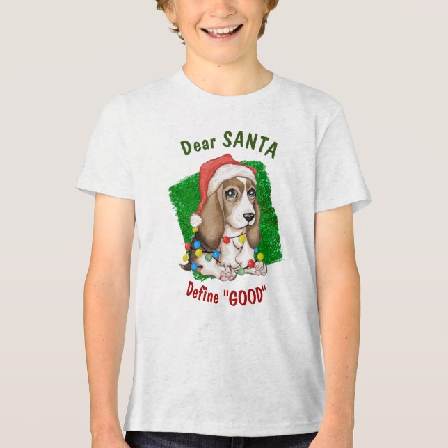 Naughty Beagle Valp Helgdag T Shirt (Framsida)