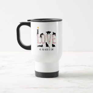 Naughty Black Cat med Kärlek Blommigt Motifs Resemugg