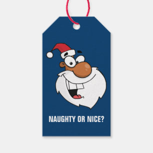 Naughty Black Jultomten Papprare Gift-Märkre Presentetikett