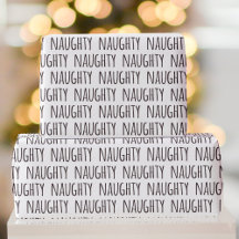 Naughty Black White Typography Mönster jul