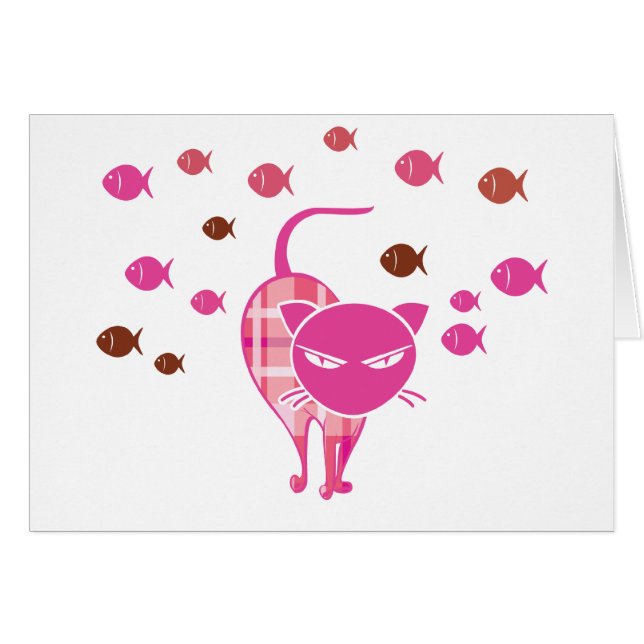 Naughty Cat Hälsningskort (Framsidan Horizontal)