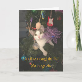 Naughty Cat i Julgran Kort