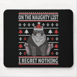 Naughty Cat Julafton Ugly sweater Jag beklagar ing Musmatta