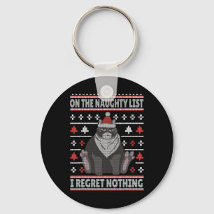 Naughty Cat Julafton Ugly sweater Jag beklagar ing Nyckelring