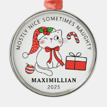 Naughty Cat med jultomten jul