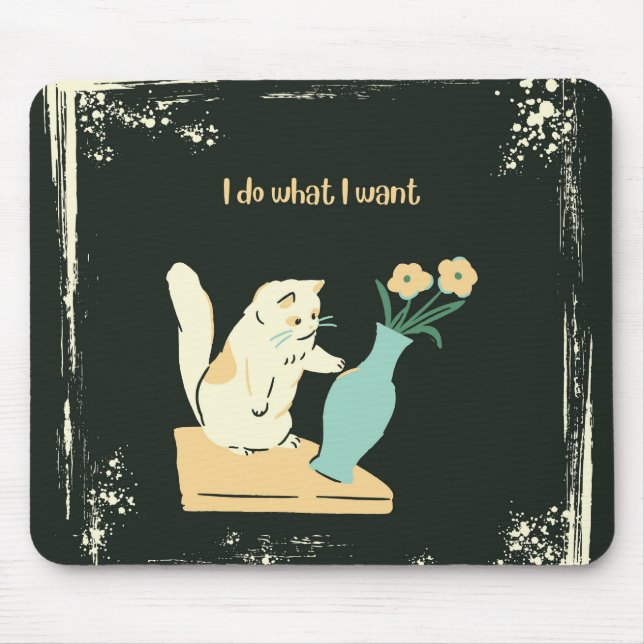 Naughty Cat Stain-Resistant Mouse Pad Musmatta (Framsidan)
