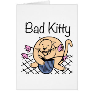 Naughty Cat Tecknad Hälsningskort
